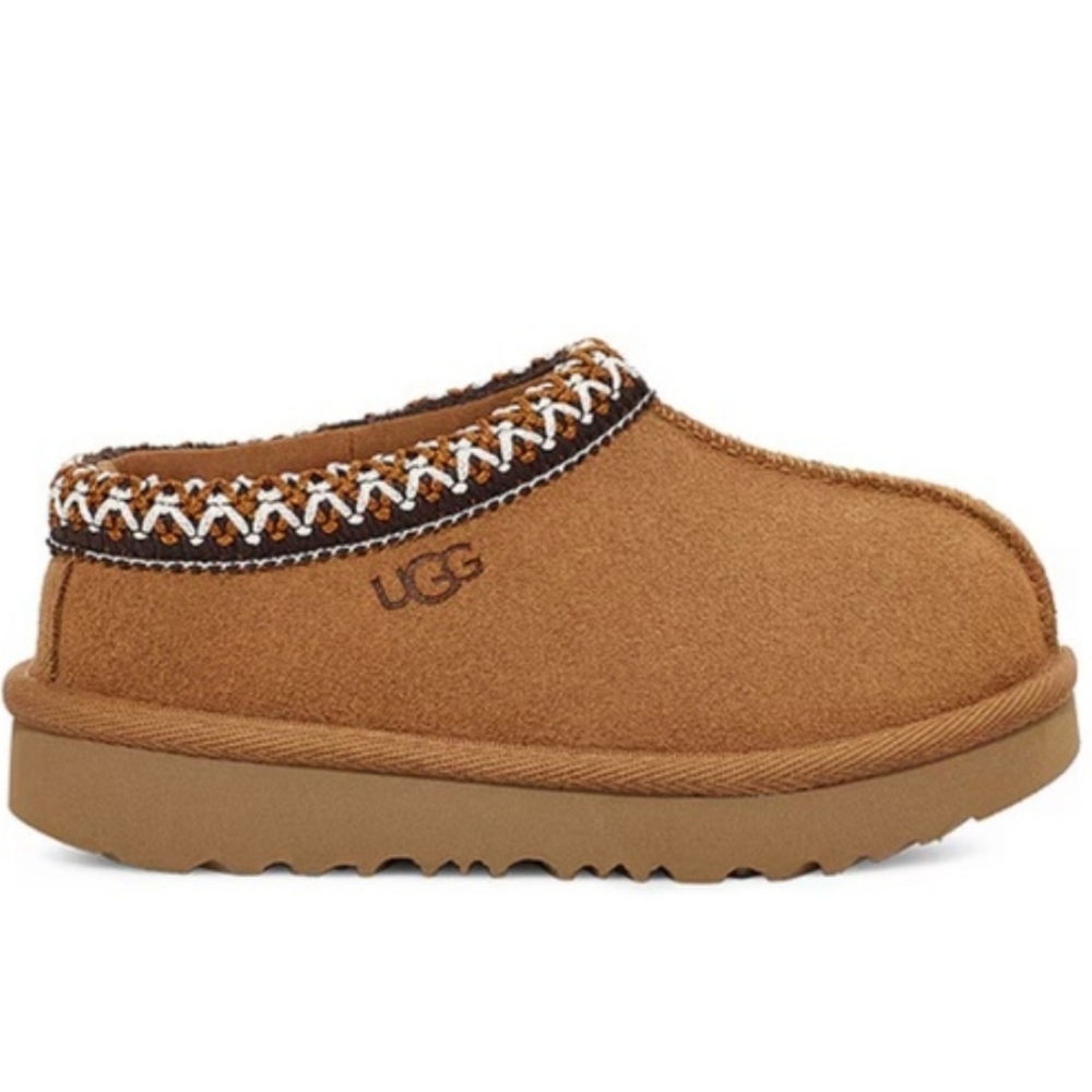 UGG Tasman Boot Chestnut Tan Suede Slippers Sz10 Toddler